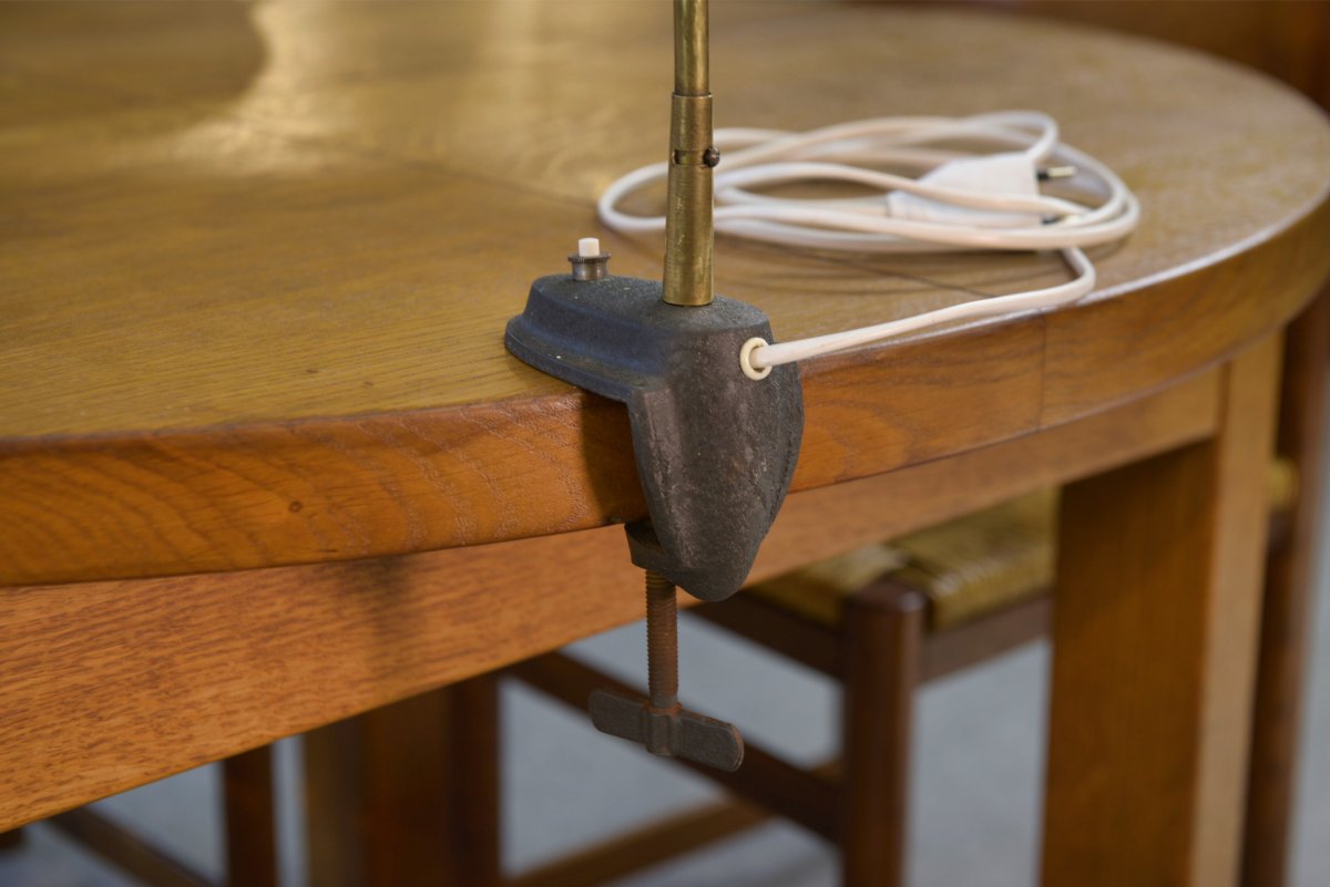 Lampe de bureau avec pince étau origine allemande 1960's-photo-3