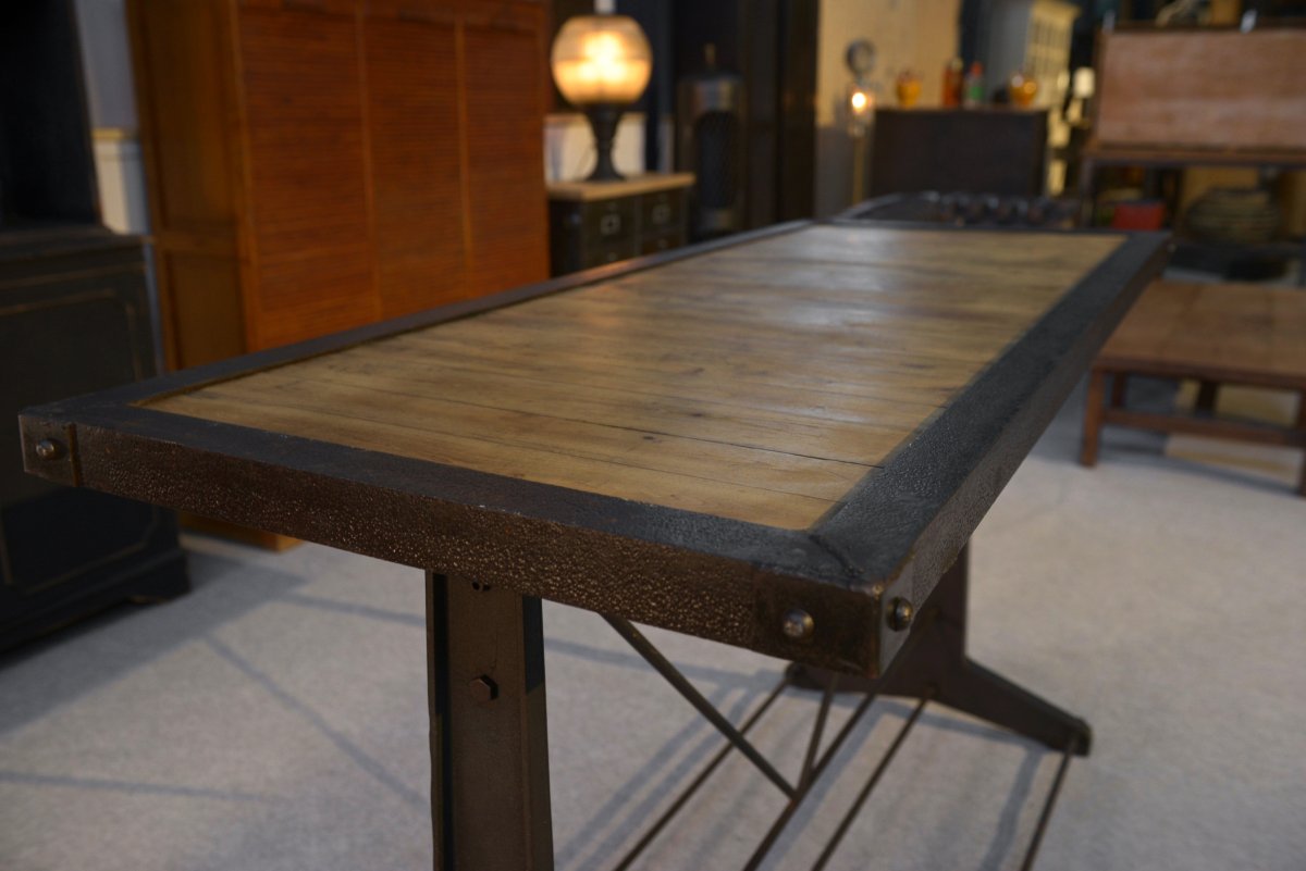 Industrial Console With Oak Top-photo-6