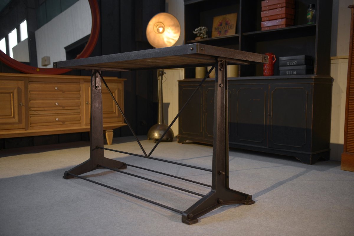 Industrial Console With Oak Top-photo-7