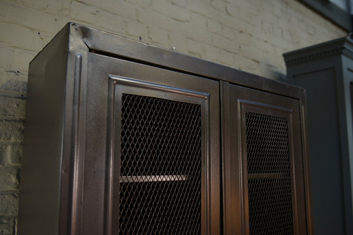 Armoire grillagée Tolix 2 portes en métal -photo-2