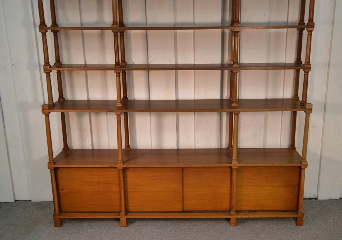 Grande bibliothèque/étagère en bois tourné 1970's-photo-3