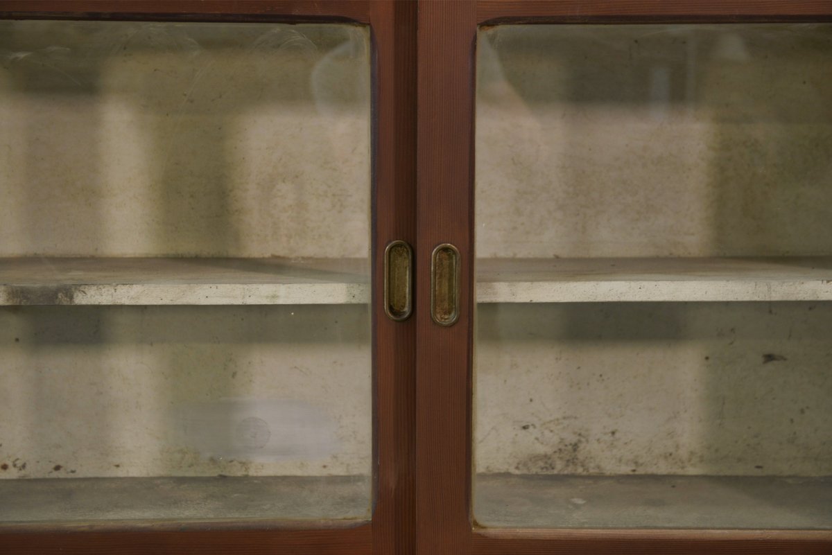 Grand comptoir/enfilade de métier avec portes coulissantes vitrées-photo-3