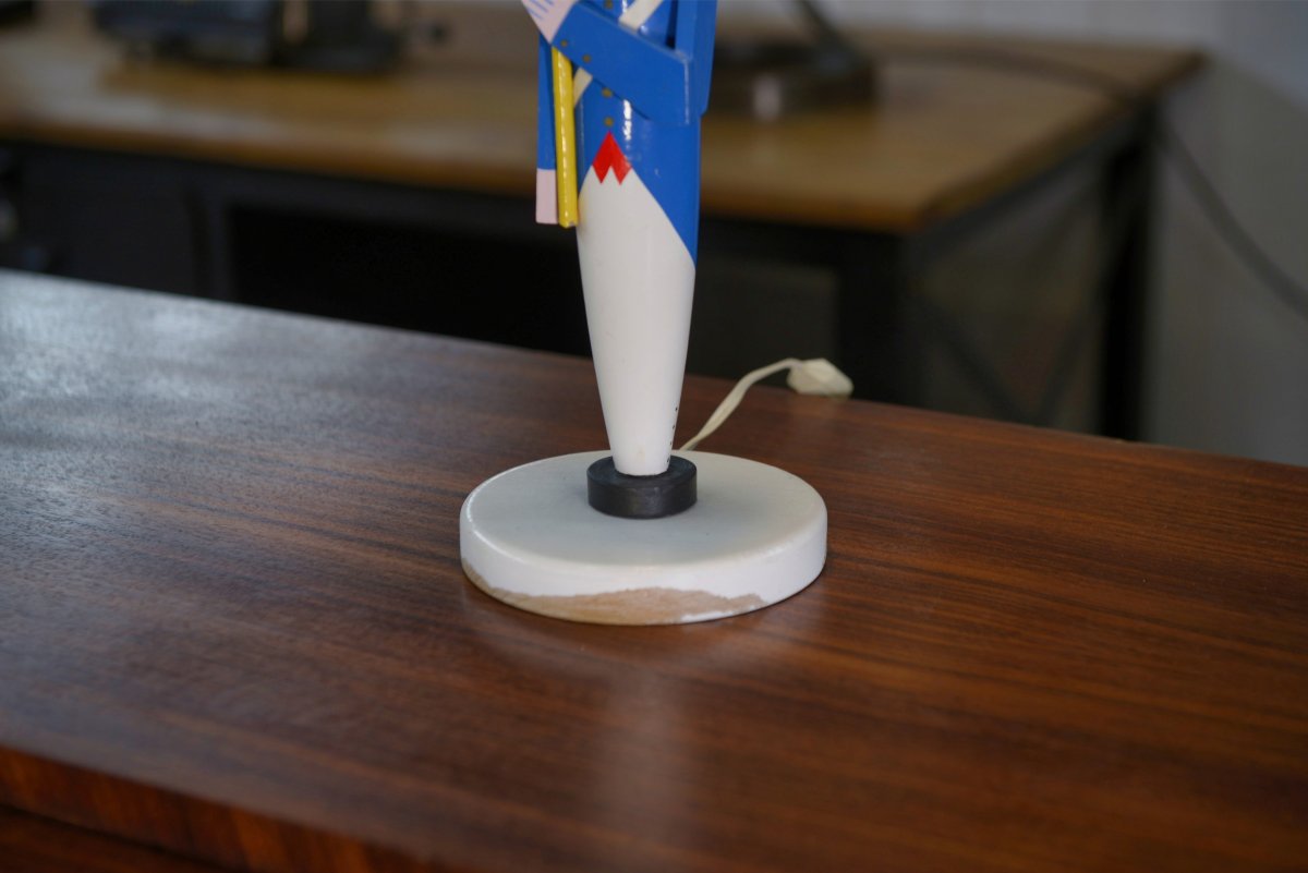 Lampe soldat empire par Suzanne Bonnichon pour Jacques Adnet 1960's-photo-2