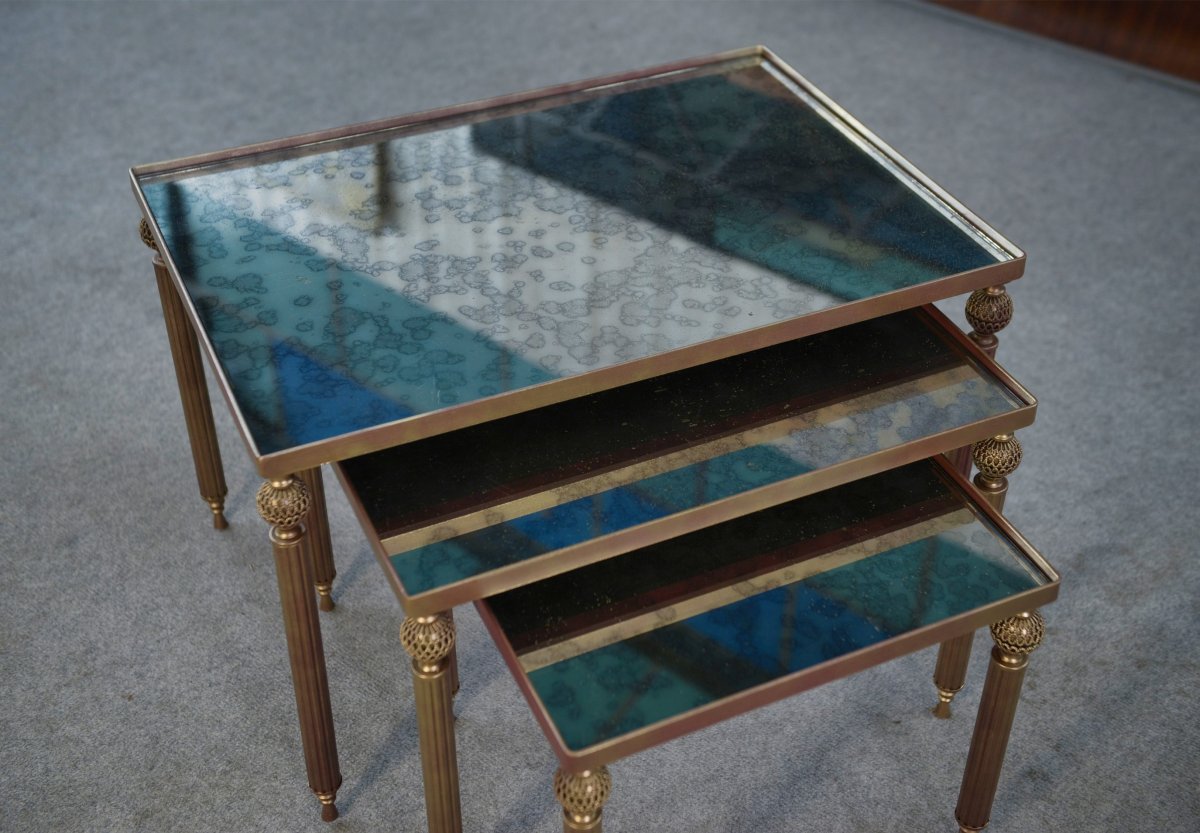 Tables gigognes dans le goût de maison Baguès 1940's-photo-4