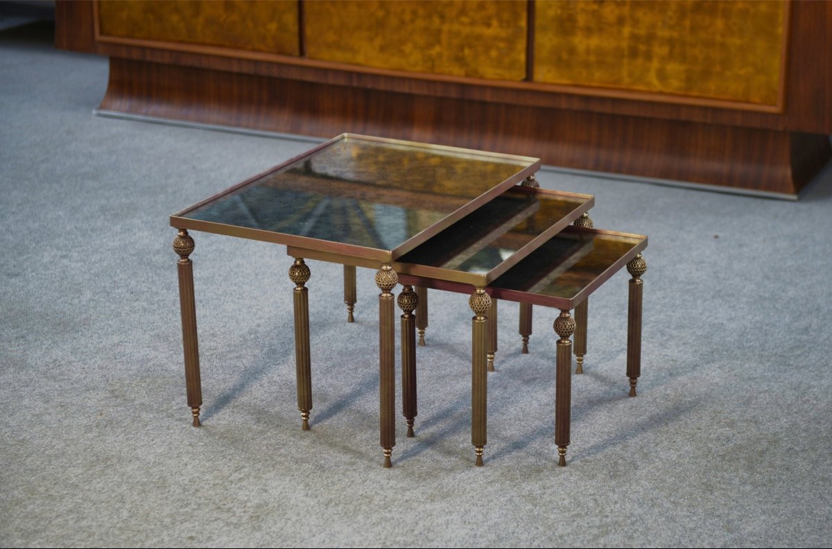 Tables gigognes dans le goût de maison Baguès 1940's-photo-3
