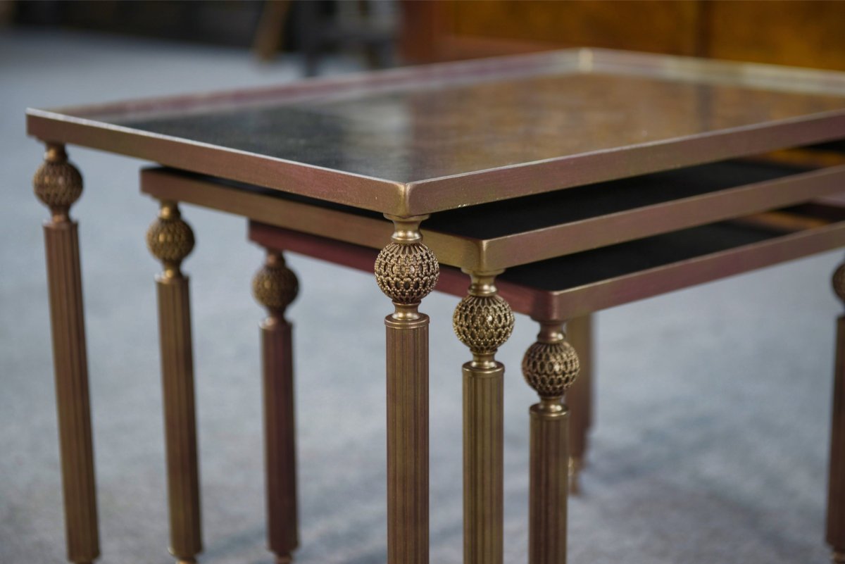 Tables gigognes dans le goût de maison Baguès 1940's-photo-5