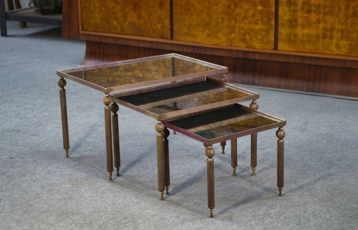 Tables gigognes dans le goût de maison Baguès 1940's