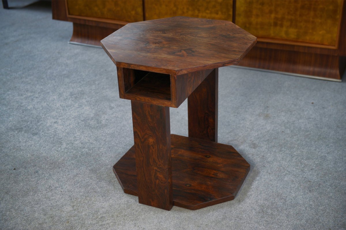 Art Deco Side Table In Rosewood Veneer In The Style Of Eugène Printz, 1930s-photo-1