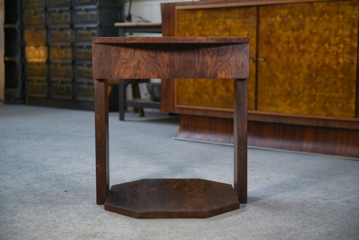 Art Deco Side Table In Rosewood Veneer In The Style Of Eugène Printz, 1930s-photo-4
