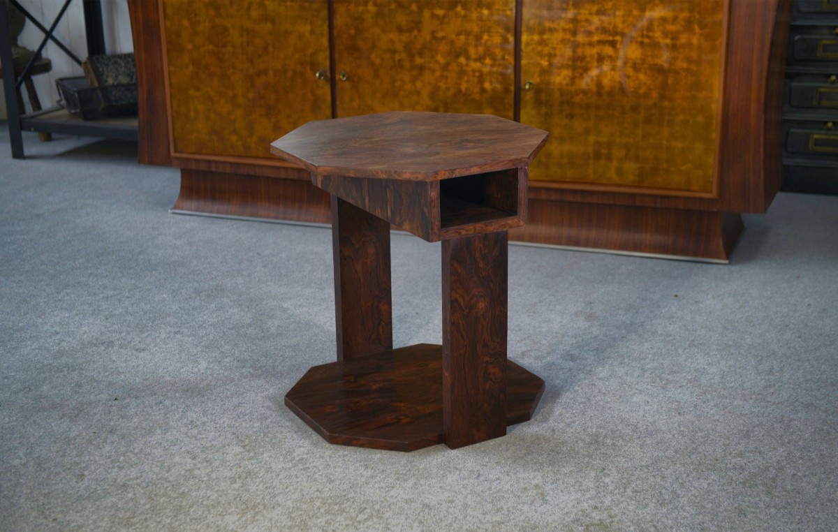 Art Deco Side Table In Rosewood Veneer In The Style Of Eugène Printz, 1930s