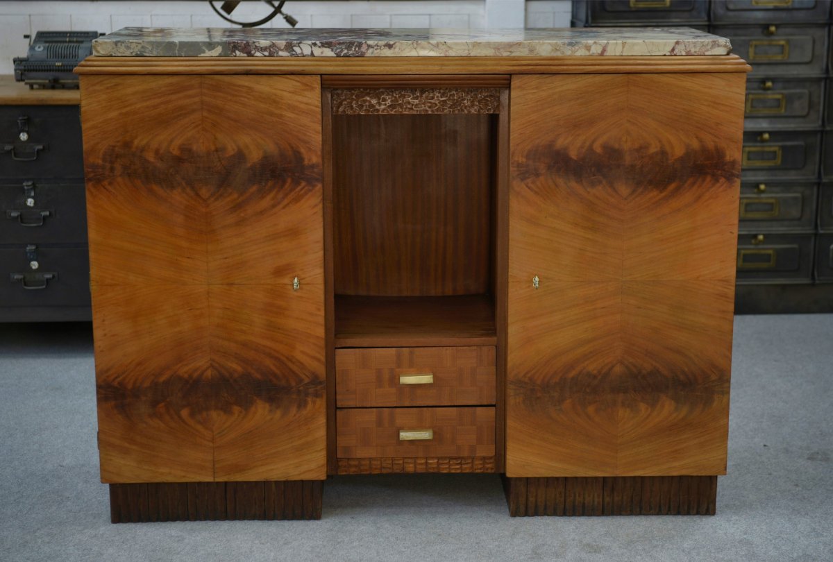 Art Deco Walnut Buffet, 1930s-photo-4