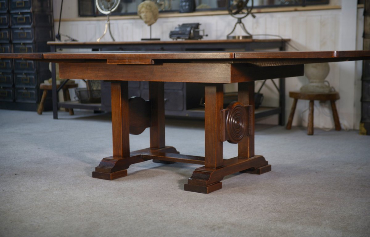 Table avec rallonges par Étienne Kohlmann 1960's-photo-4