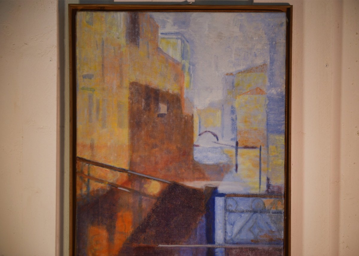 Tableau "Venise" abstrait par Monique Breton-Prouté Dite Pehem-photo-2