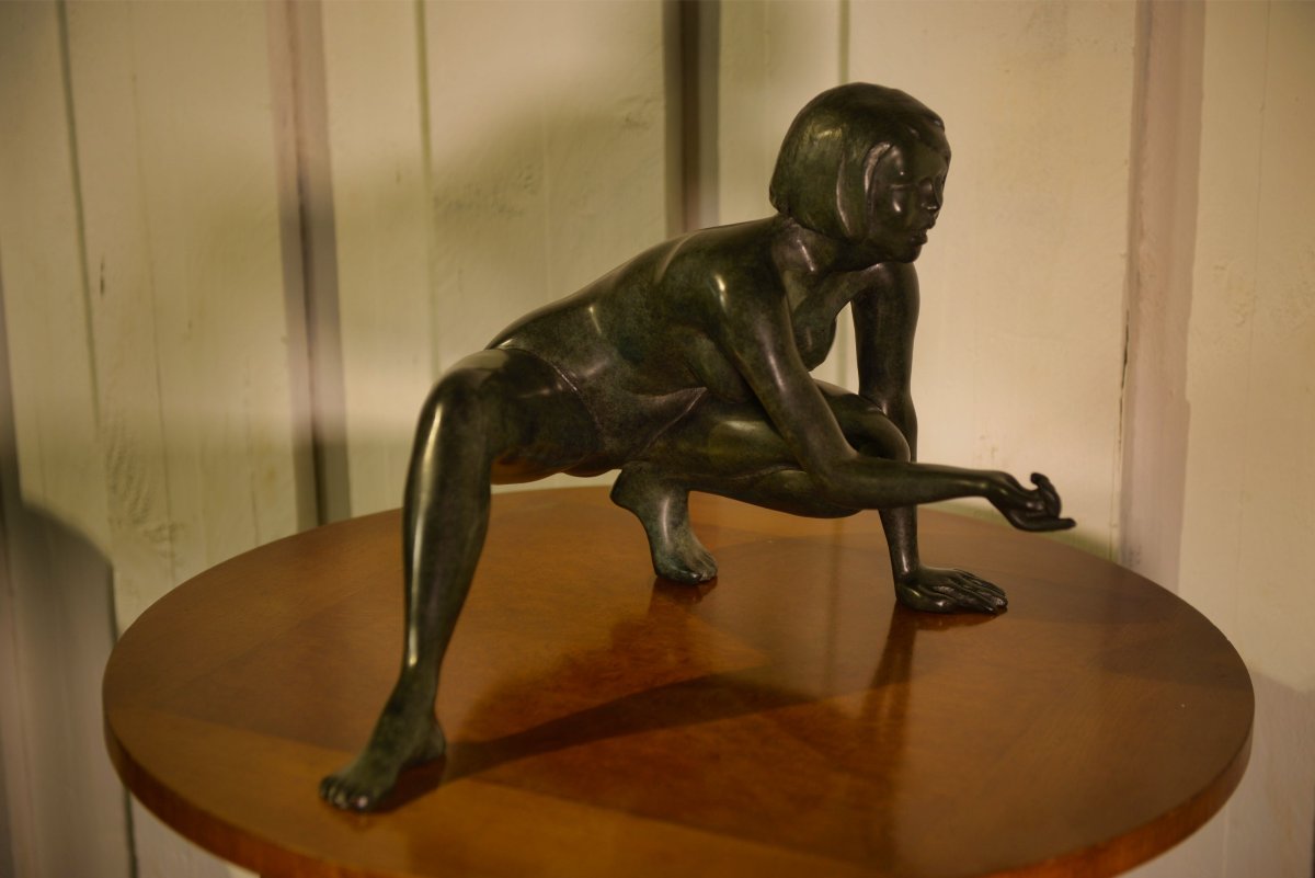 Bronze Sculpture Of A Woman By Norbert Treca, Contemporary Art-photo-2
