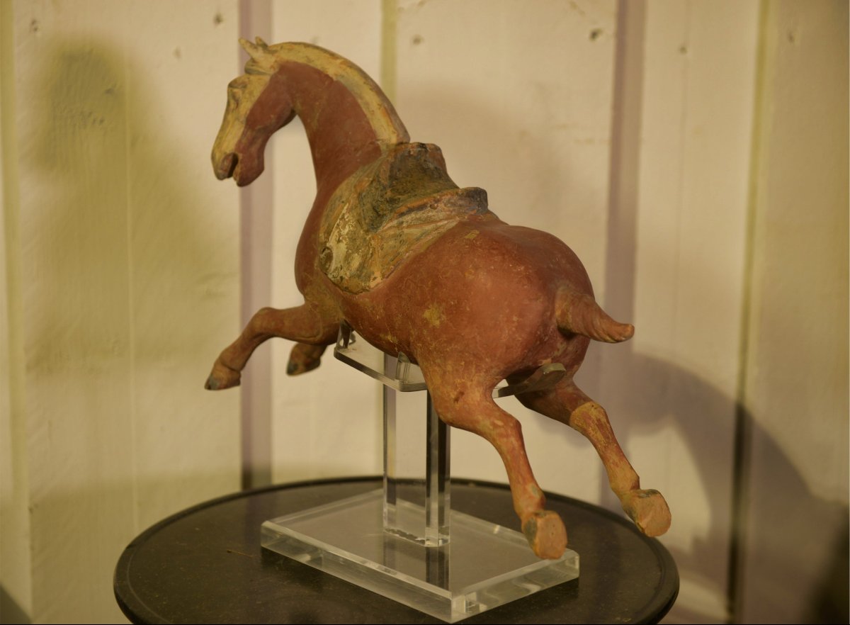 Terracotta Sculpture, Oriental Art, Flying Horse, Tang Dynasty, 1900s-photo-4
