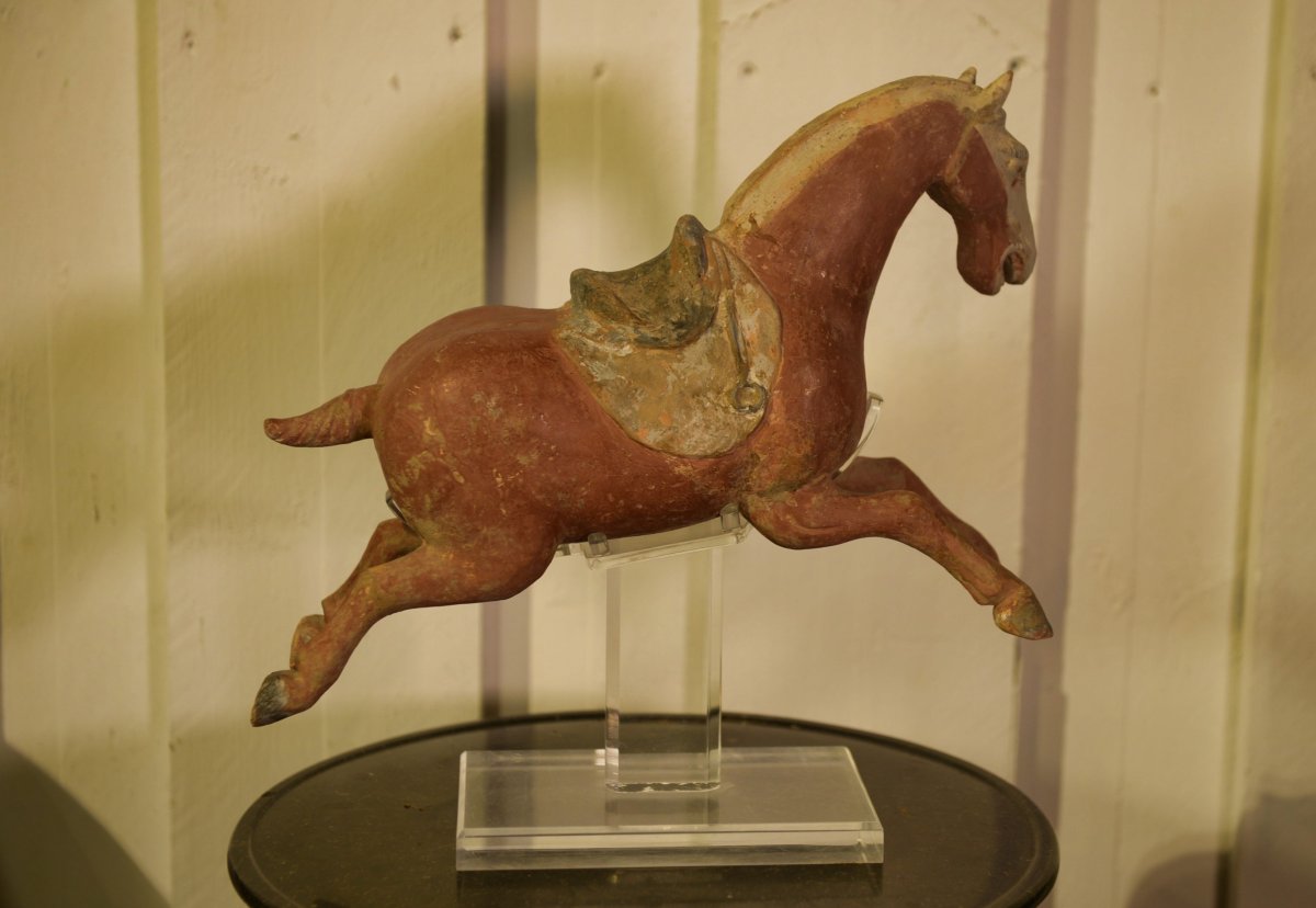 Terracotta Sculpture, Oriental Art, Flying Horse, Tang Dynasty, 1900s-photo-6