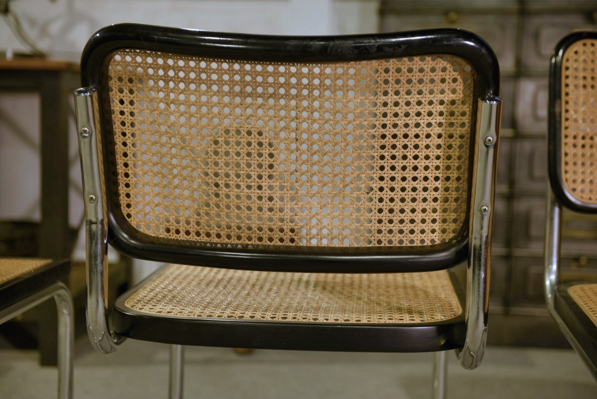 Set Of 6 Cesca B32 Chairs By Marcel Breuer 1970's-photo-7