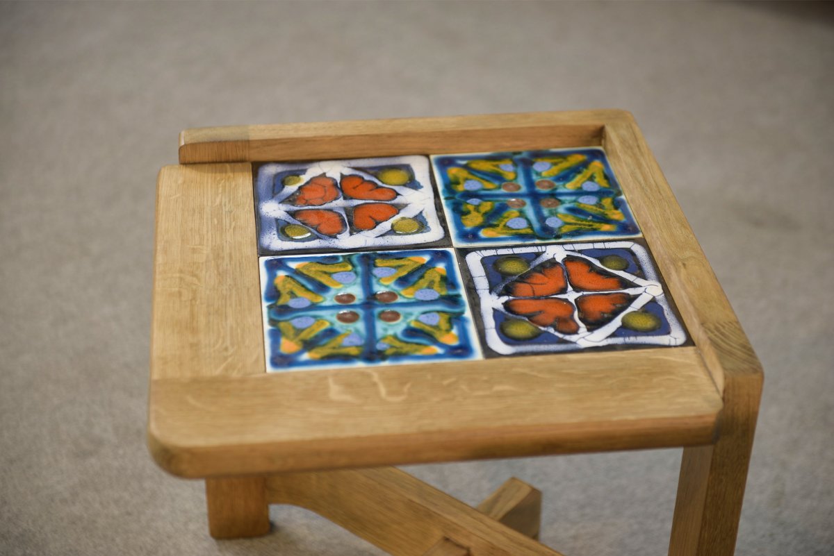 Pair Of Bedside/side Tables By Guillerme And Chambron And Ceramic By Danikowski, 1950s-photo-2