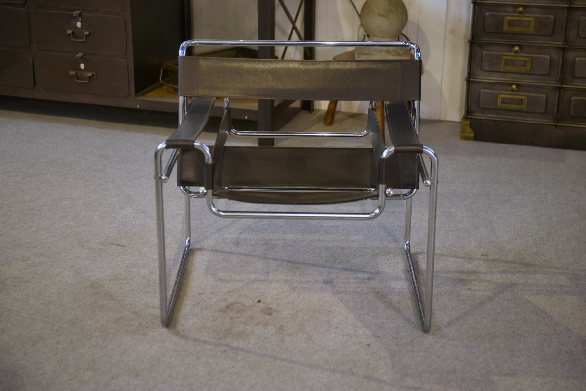 Fauteuil Wassily par Marcel Breuer design Bauhaus 1970's-photo-4