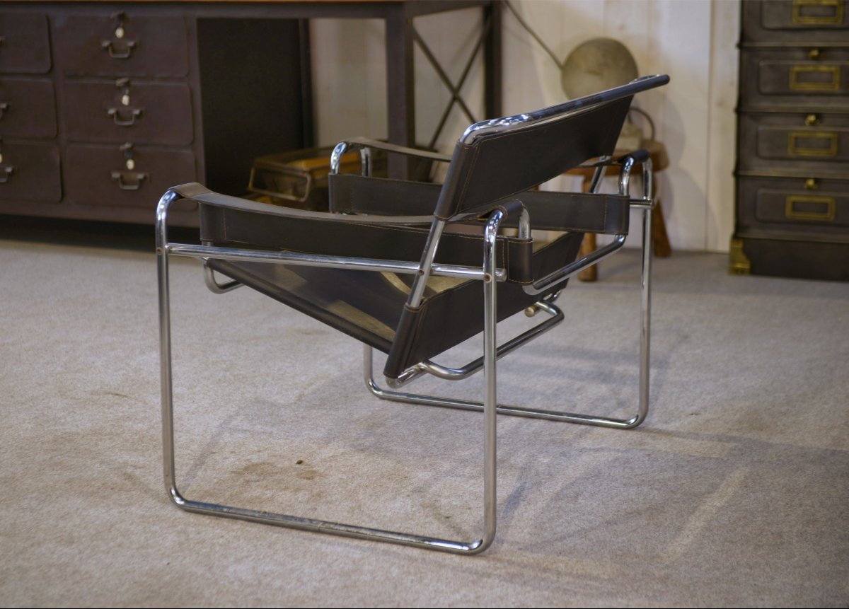 Fauteuil Wassily par Marcel Breuer design Bauhaus 1970's-photo-7