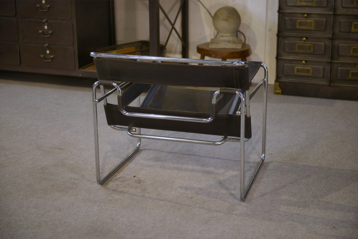 Fauteuil Wassily par Marcel Breuer design Bauhaus 1970's-photo-8