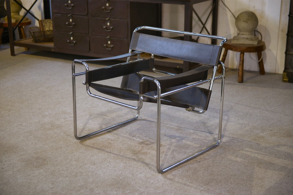 Fauteuil Wassily par Marcel Breuer design Bauhaus 1970's