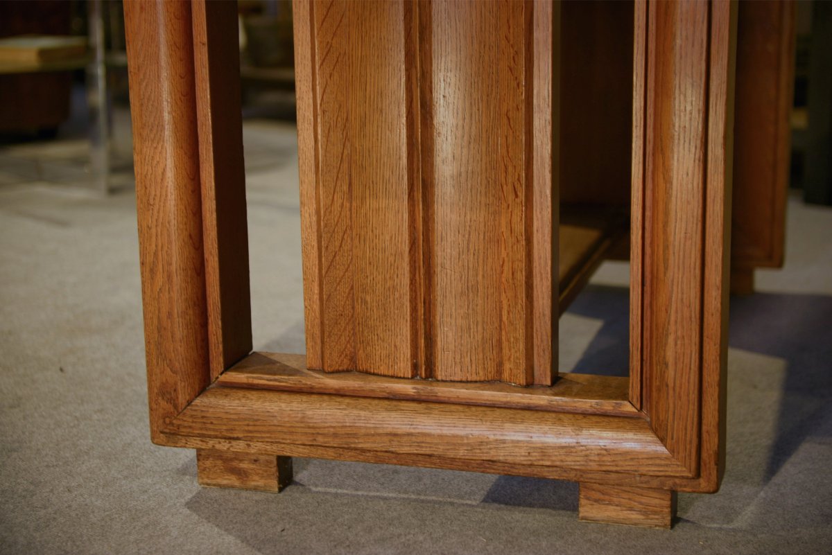 Oak Table By Charles Dudouyt, 1940s-photo-2
