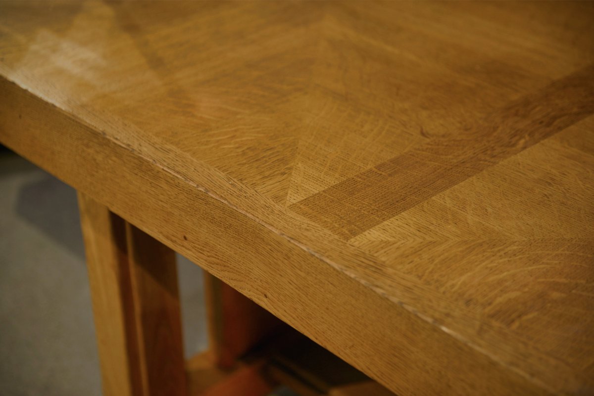 Oak Table By Charles Dudouyt, 1940s-photo-4