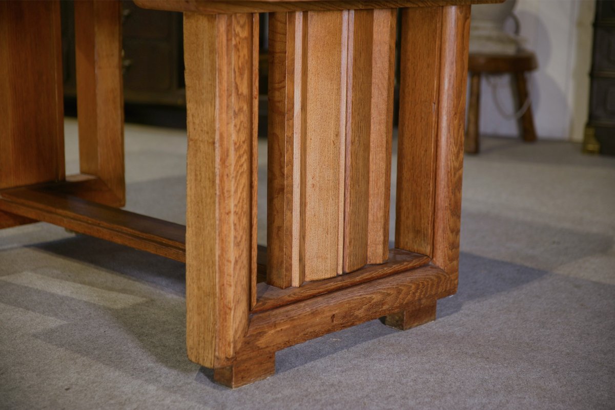 Oak Table By Charles Dudouyt, 1940s-photo-5