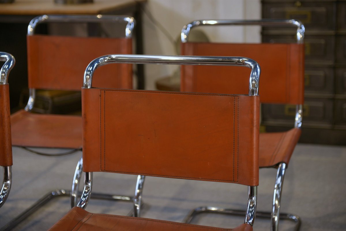 Set Of 6 Bauhaus Design Chairs Mr10 By Ludwig Mies Van Der Rohe, 1970s-photo-2
