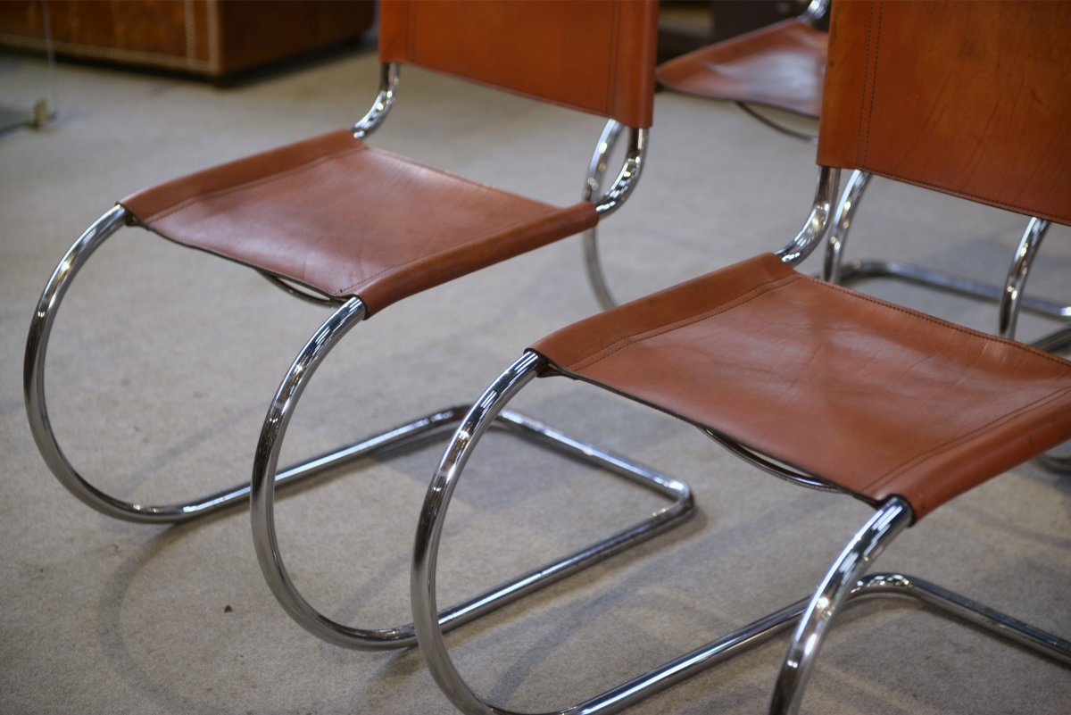 Set Of 6 Bauhaus Design Chairs Mr10 By Ludwig Mies Van Der Rohe, 1970s-photo-5