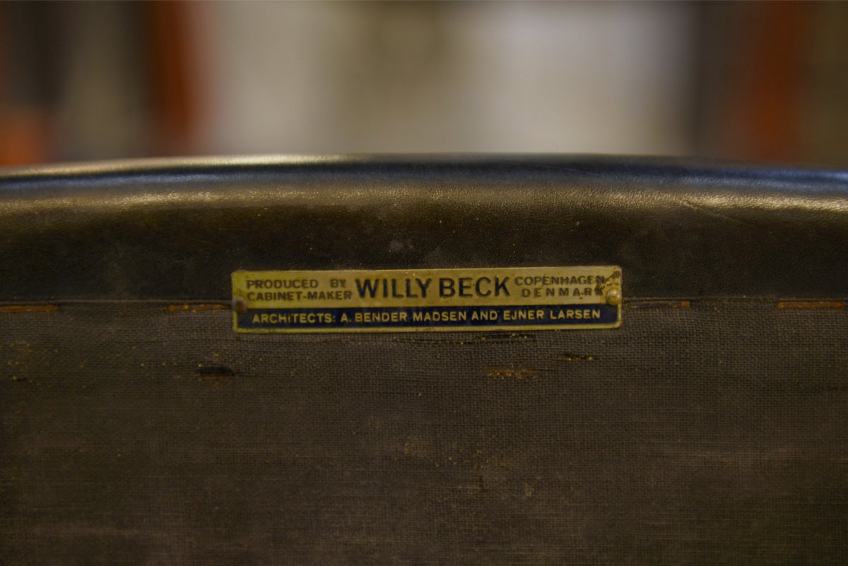 Ensemble de 6 chaises Ejner Larsen et A. Bender Madsen pour Willy Beck design scandinave-photo-2