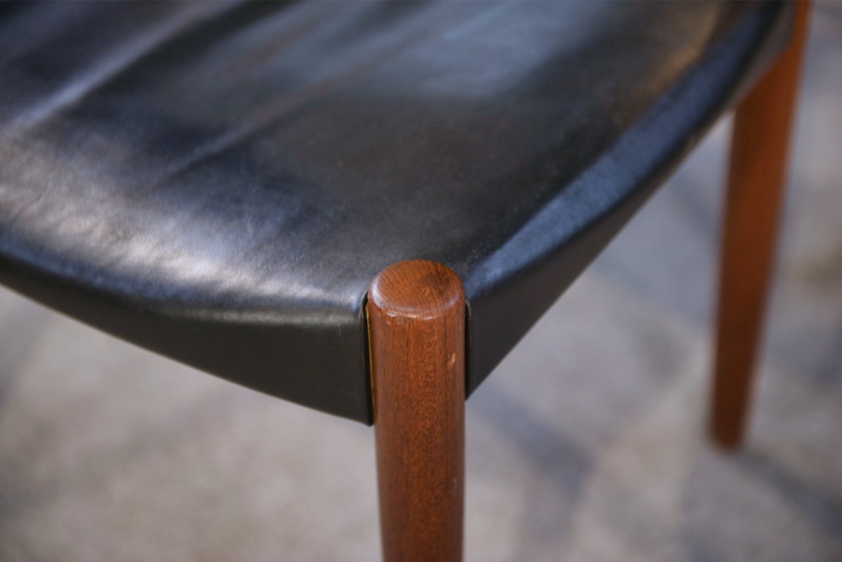 Ensemble de 6 chaises Ejner Larsen et A. Bender Madsen pour Willy Beck design scandinave-photo-5