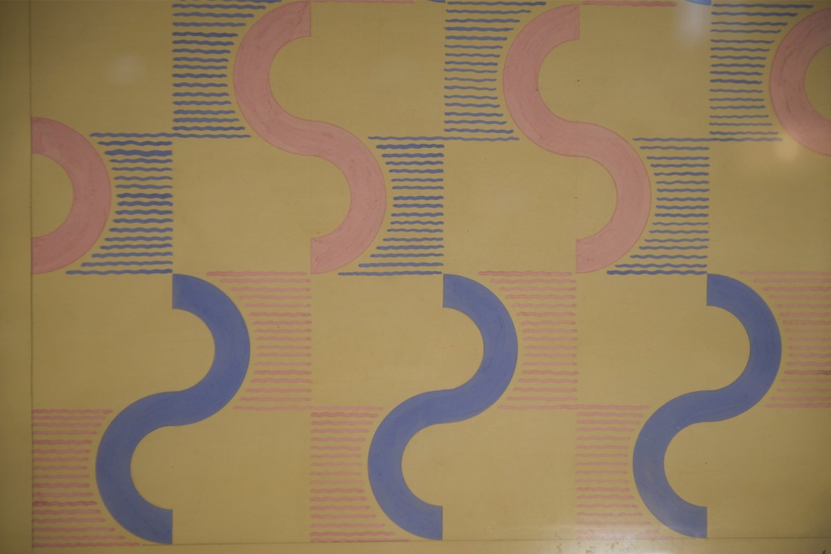 Gouache sur papier œuvre originale unique moderniste par Jean Boris Lacroix 1940's-photo-1