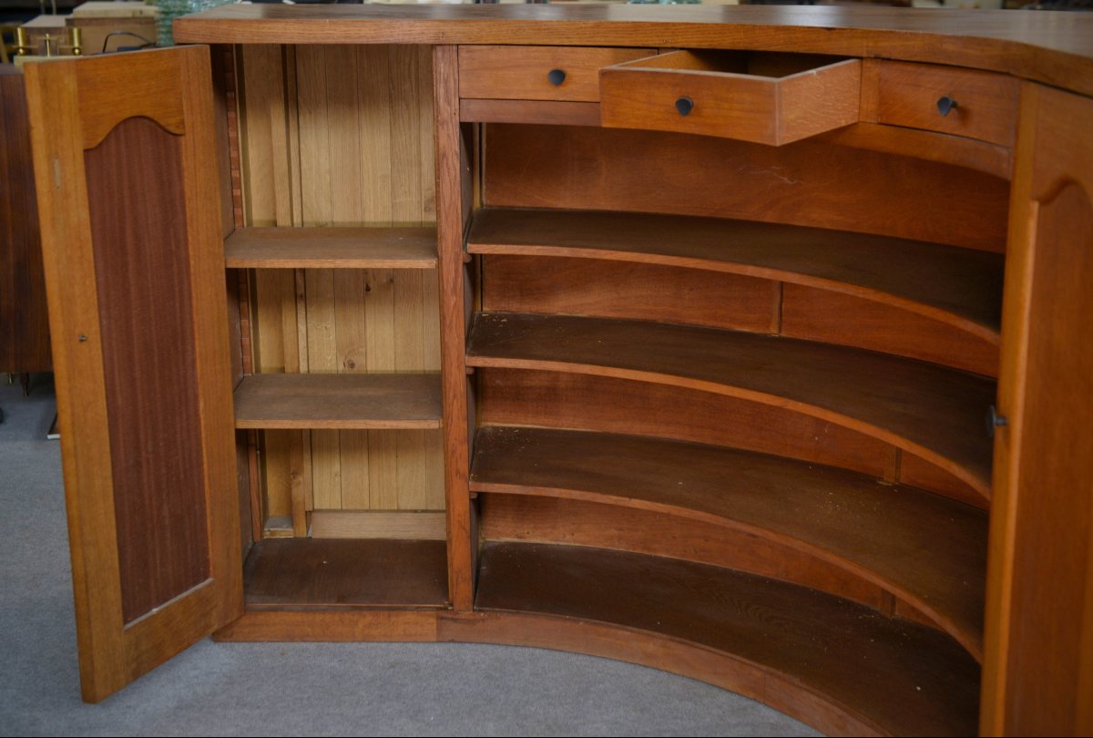 1950s Curved Oak Counter/bar-photo-2