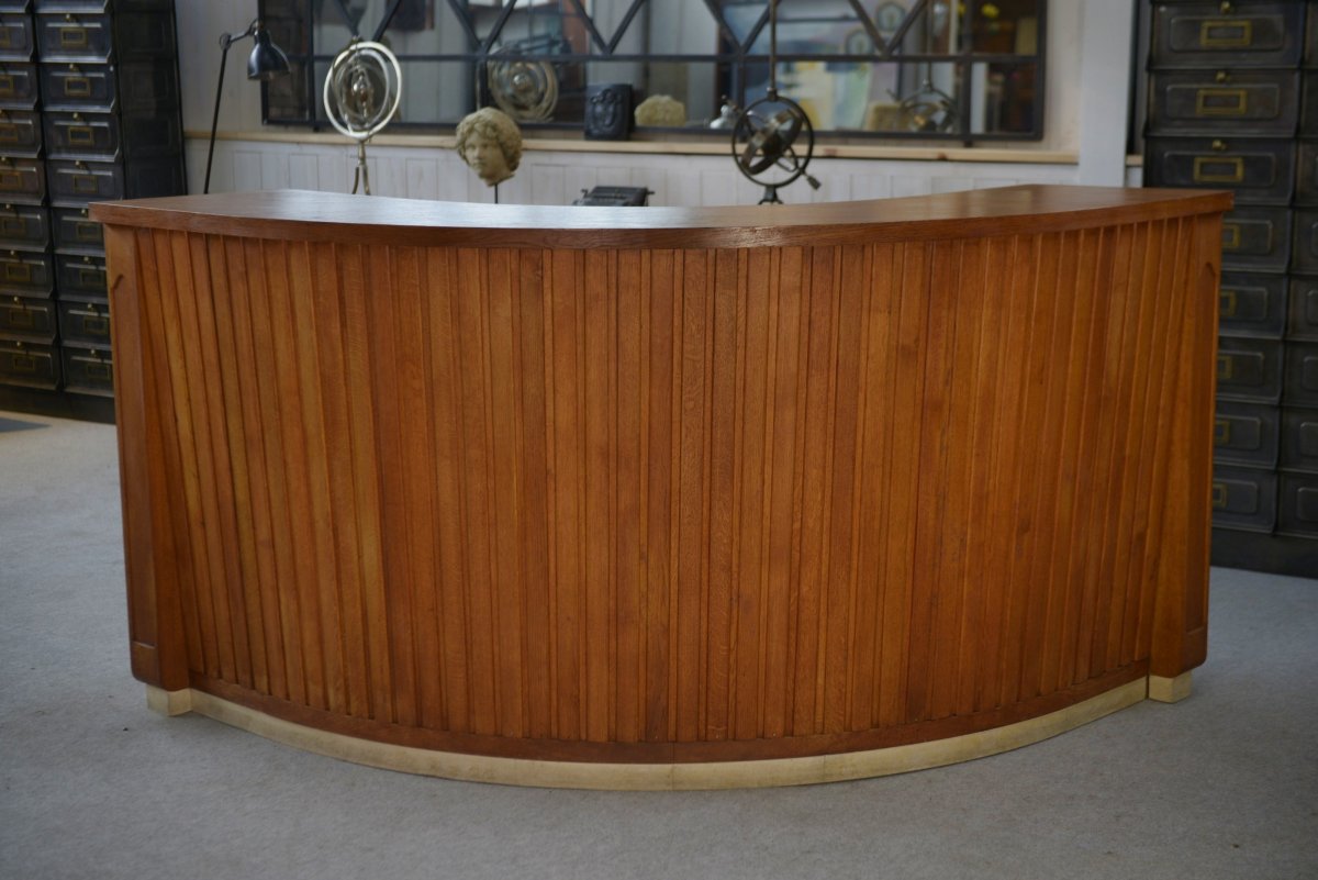 1950s Curved Oak Counter/bar-photo-4