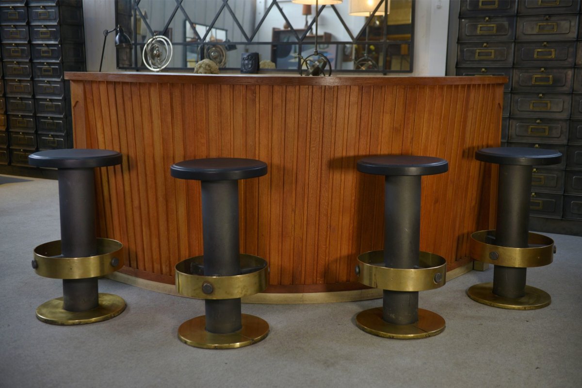 1950s Curved Oak Counter/bar-photo-5