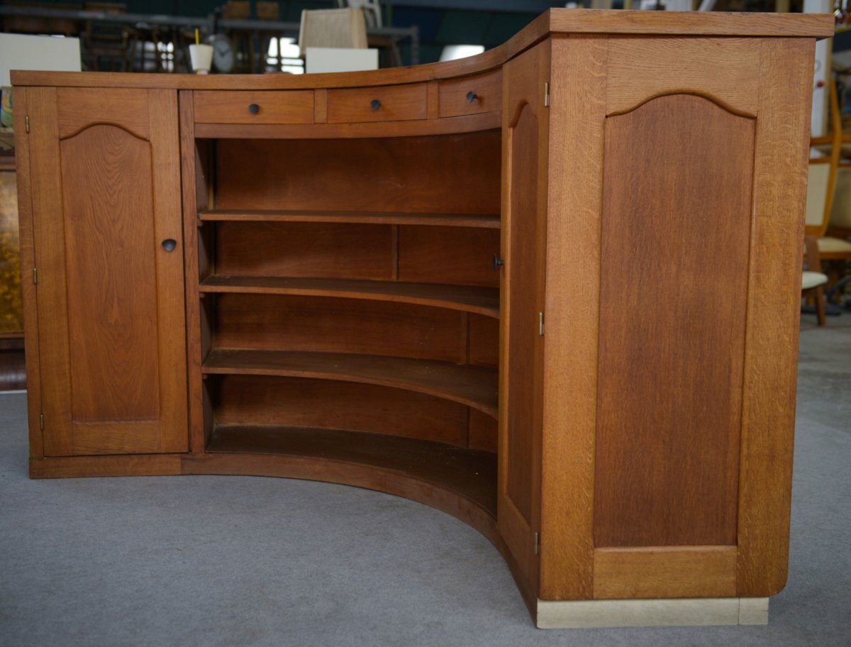 1950s Curved Oak Counter/bar-photo-8