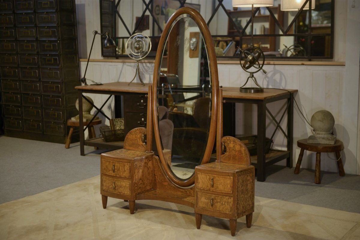 Miroir psyché Art Déco par Octave Dupont 1930's-photo-1