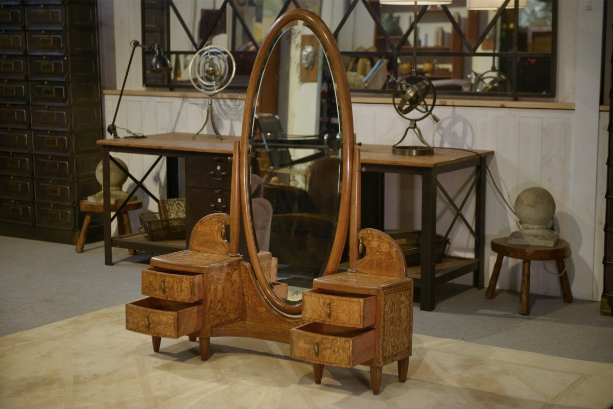 Miroir psyché Art Déco par Octave Dupont 1930's-photo-6