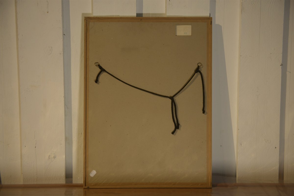 Gouache sur papier oeuvre originale unique par Jean Boris Lacroix 1940's-photo-2