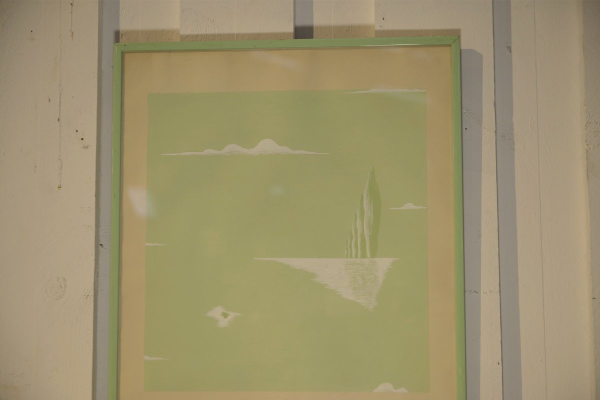 Gouache sur papier oeuvre originale unique par Jean Boris Lacroix 1940's-photo-3