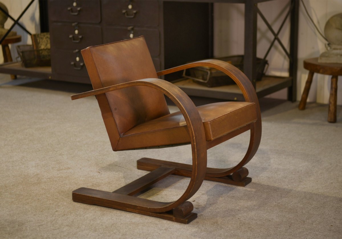 Fauteuil par Adrien Audoux et Frida Minet pour Vibo Vesoul 1950's-photo-3