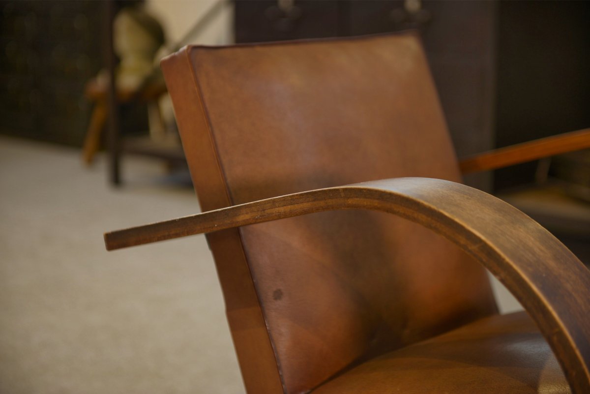 Fauteuil par Adrien Audoux et Frida Minet pour Vibo Vesoul 1950's-photo-1