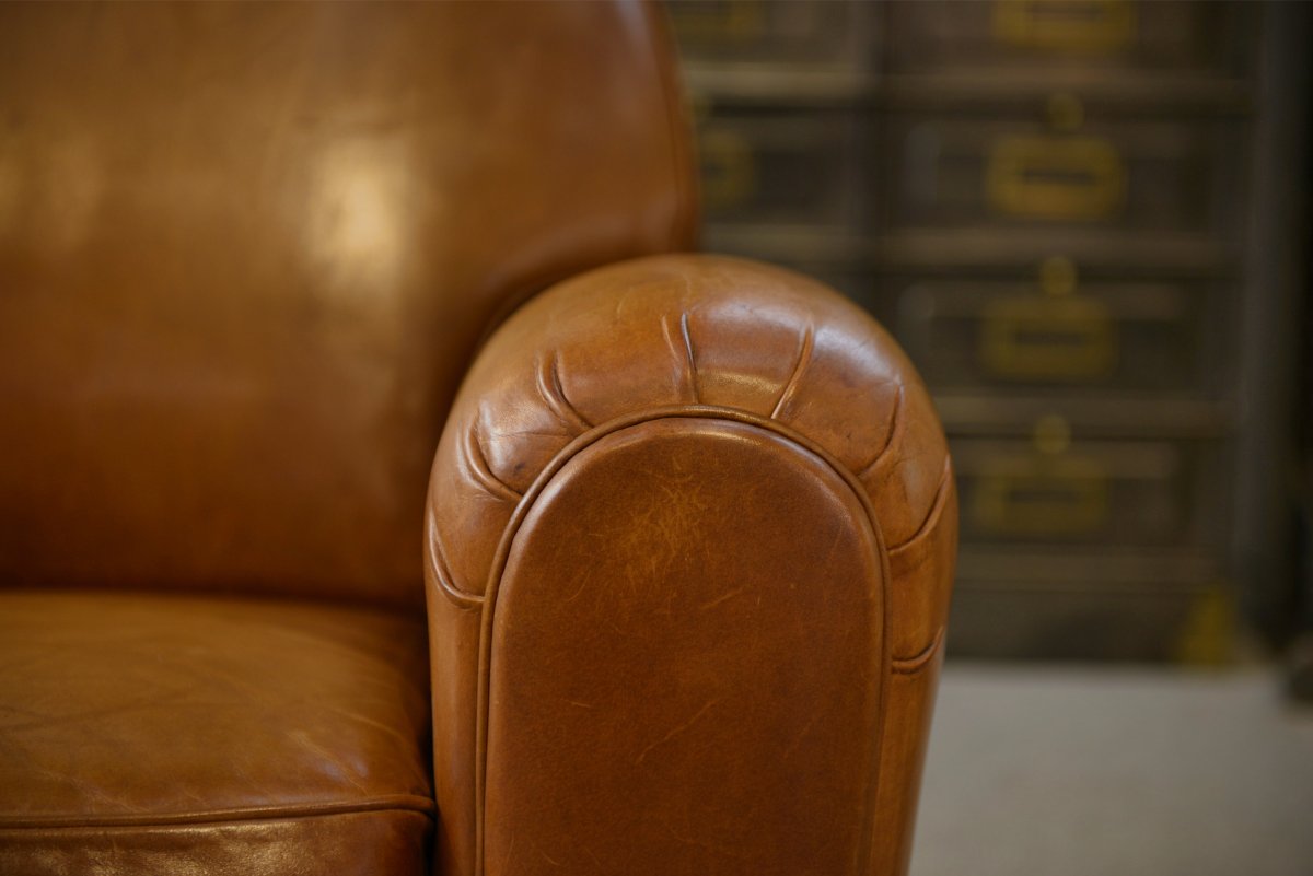 Pair Of Leather Club Chairs-photo-4