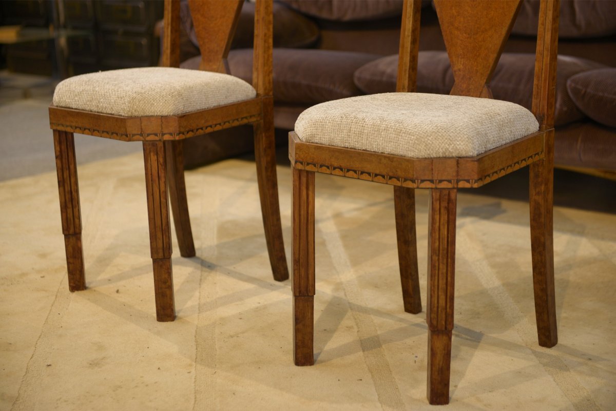 Pair Of Art Deco Chairs Attributed To Baptistin Spade 1930's-photo-5