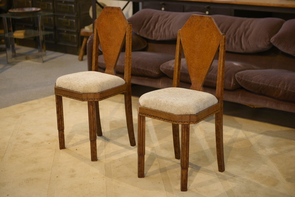 Pair Of Art Deco Chairs Attributed To Baptistin Spade 1930's