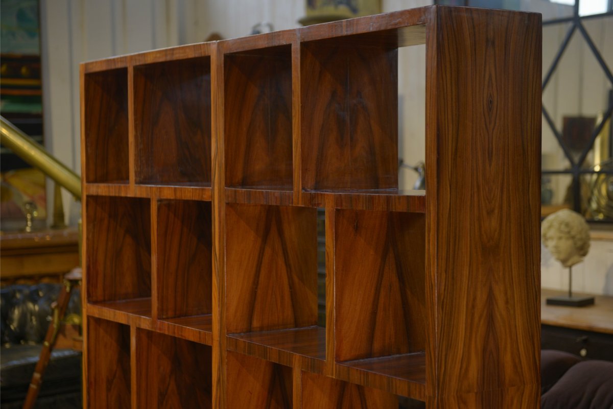Pair Of Art Deco Mahogany Shelves 1980's-photo-3