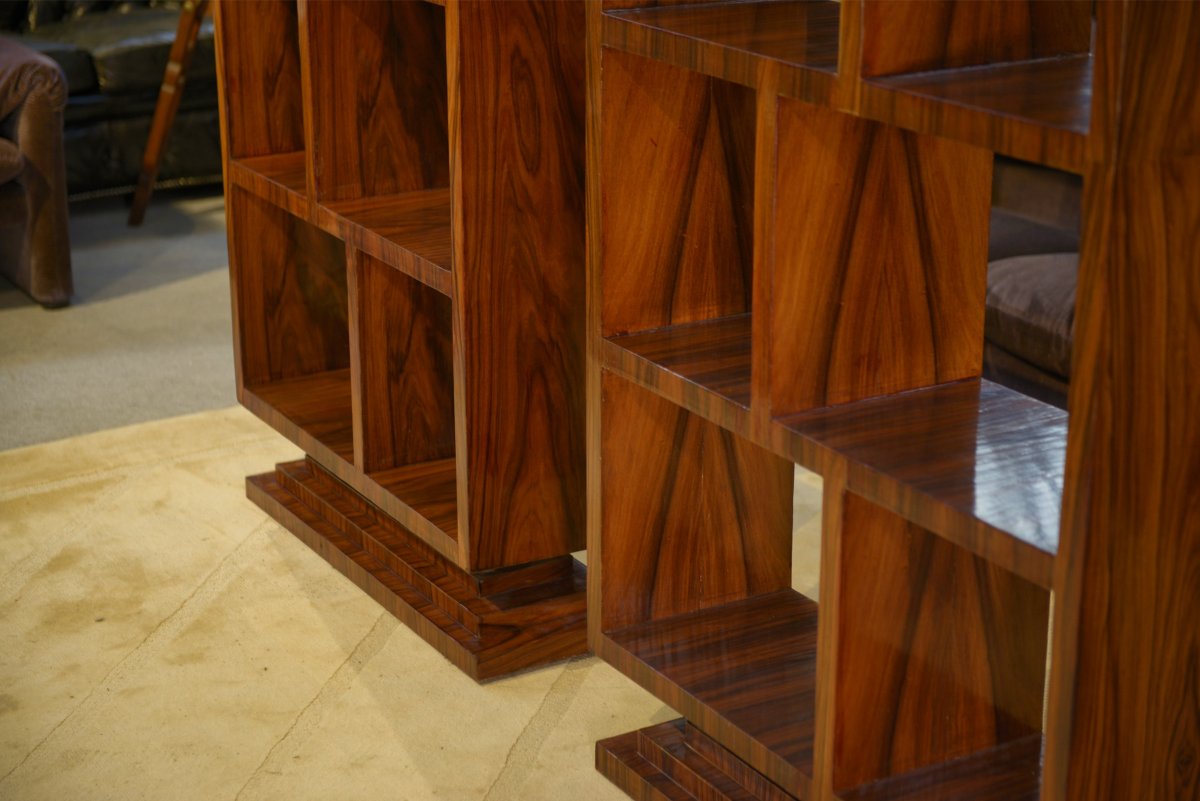 Pair Of Art Deco Mahogany Shelves 1980's-photo-8