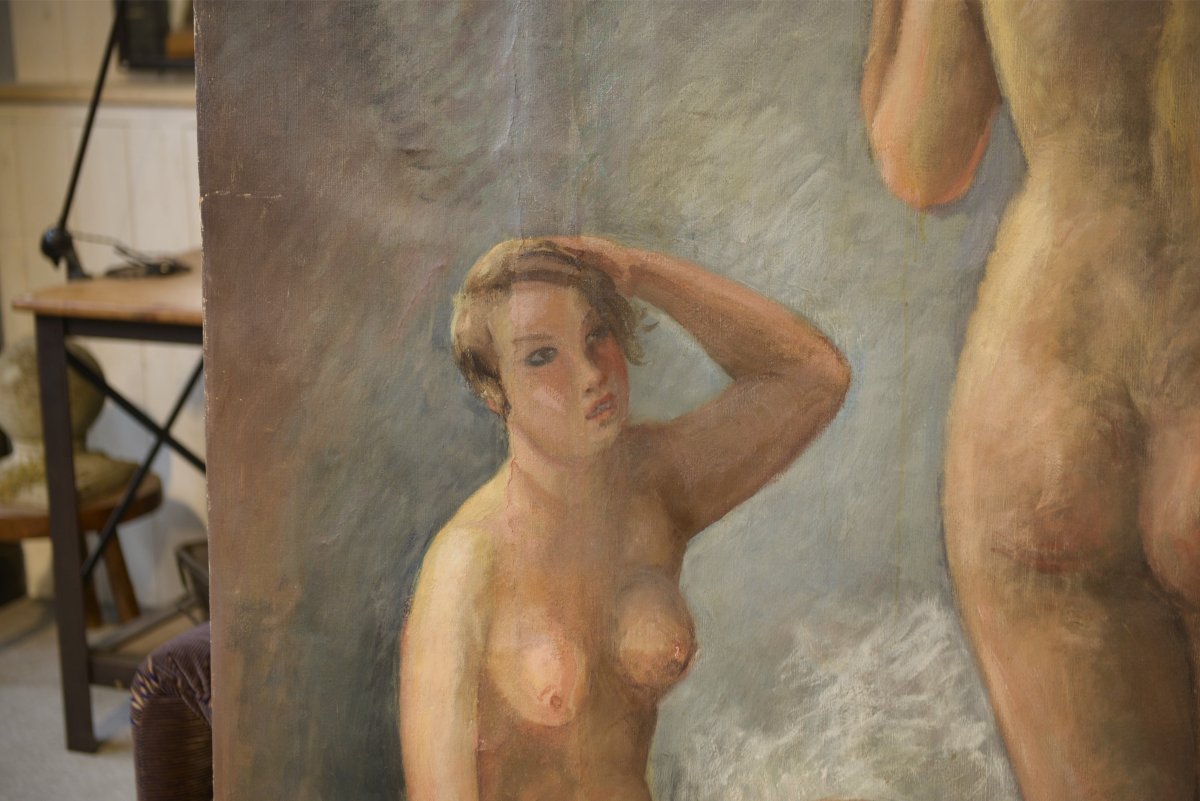 Oil On Canvas By Marguerite Crissay 19th Century-photo-2